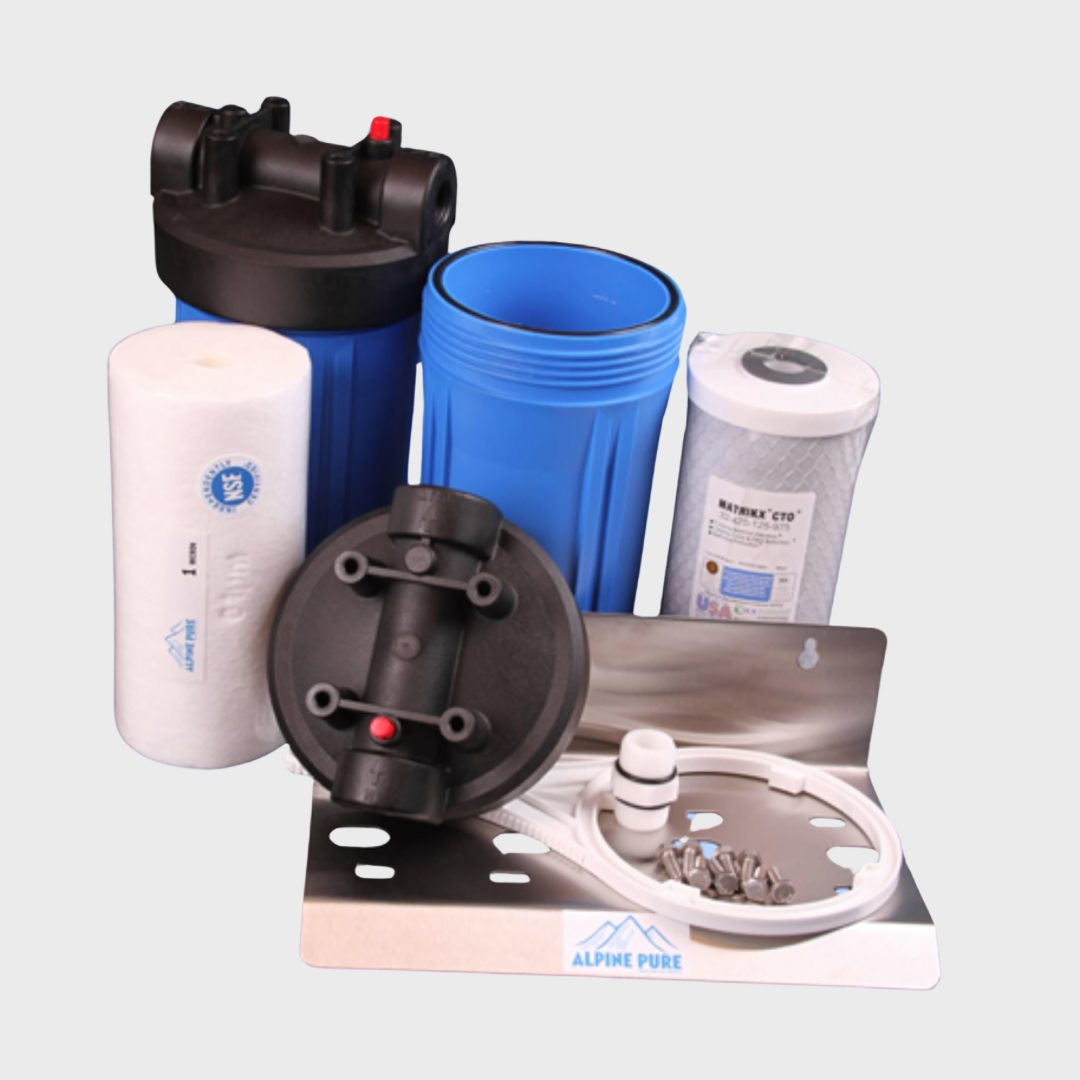 Whole House Water Filter System - 10" CTO Kit with 1 Micron Prefilter
